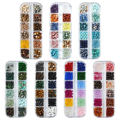 DIY Natural Gemstone Round Beads Stretch Bracelets Making Kits DIY-YW0011-52-1