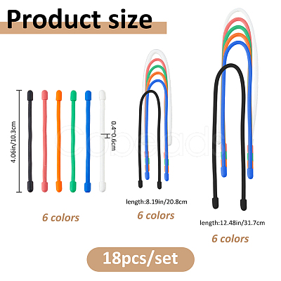 18Pcs 18 Styles Synthetic Rubber Cable Ties AJEW-FH0007-24-1