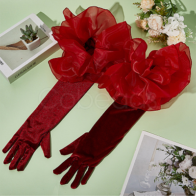 Velvet Long Finger Gloves AJEW-WH20067-005A-1