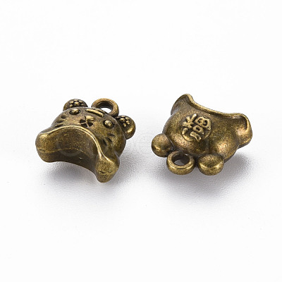 Tibetan Style Alloy Charms TIBEP-N010-013AB-RS-1