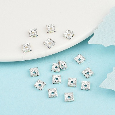 Brass Rhinestone Spacer Beads RSB071NF-02S-1