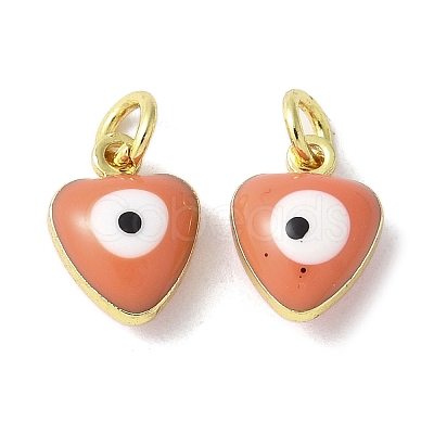 Brass Enamel Charms KK-S518-03G-G-1