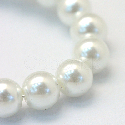 Baking Paint Pearlized Glass Pearl Round Bead Strands X-HY-Q330-8mm-01-1