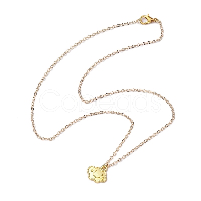 Cloud Face Alloy with Brass Pendant Necklaces NJEW-JN04907-1