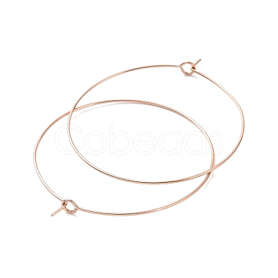 Ion Plating(IP) 316L Surgical Stainless Steel Hoop Earring Findings STAS-D164-06RG-1