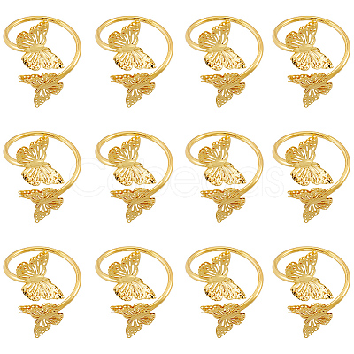 Butterfly Iron Napkin Rings AJEW-WH20070-109G-1