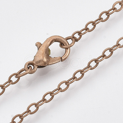 Brass Cable Chains Necklace Making MAK-N029-01R-1