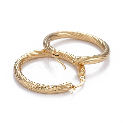 304 Stainless Steel Hoop Earrings EJEW-L232-034A-G-1