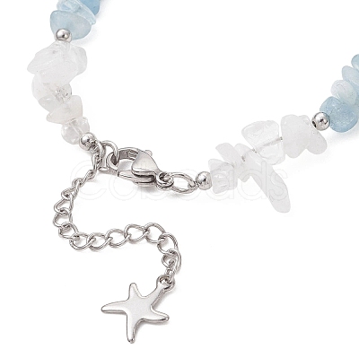 Natural Mixed Gemstone Chip Beaded Bracelest BJEW-JB12976-01-1