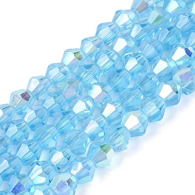 AB Color Plated Transparent Glass Beads Strands GLAA-G127-01-02M-1
