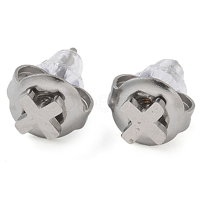 304 Stainless Steel Stud Earrings for Women EJEW-B109-04B-P-1