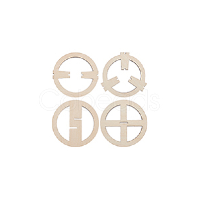2 Sets Plywood Candle Wick Holders AJEW-BC0007-87B-1