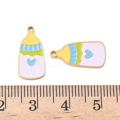 304 Stainless Steel Enamel Pendants X1-STAS-G360-04G-03-1