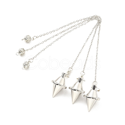 Brass Cable Chain Pointed Dowsing Pendulums HJEW-D004-04P-1