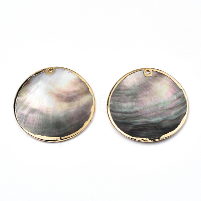 Natural Black Lip Shell Pendants SSHEL-N034-127B-01LG-1