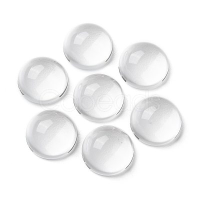 Transparent Half Round Glass Cabochons GGLA-R027-16mm-1