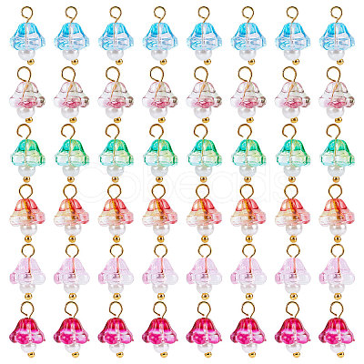 SUNNYCLUE 120Pcs 6 Colors Electroplate Glass Charms GLAA-SC0001-70-1