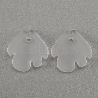 Frosted Glass Pendants GLAA-WH0033-26-1