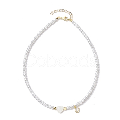 Brass Micro Pave Grade AAA Cubic Zirconia Letter Pendant Necklaces NJEW-JN04771-21-1