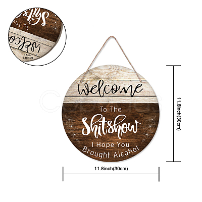 Wooden Hanging Plate HJEW-WH0027-002-1
