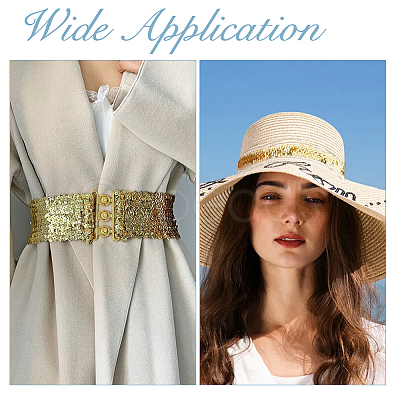 Polyester with Paillette Lace Trim Ribbon OCOR-WH0101-90E-1