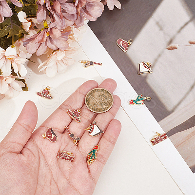12Pcs 6 Styles Brass Enamel Charms KK-BBC0025-03-1