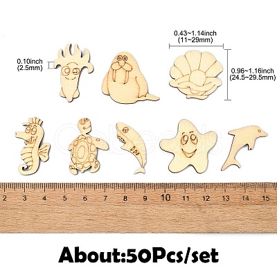 50 Pcs Unfinished Blank Wooden Slices for Painting Arts WOOD-CJC0011-17B-1