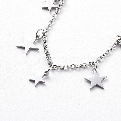 Non-Tarnish 304 Stainless Steel Pendant Bib Necklaces X-NJEW-G334-06P-1