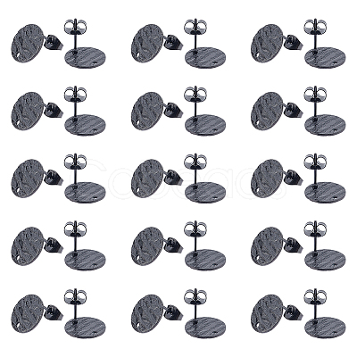 40Pcs Ion Plating(IP) 304 Stainless Steel Stud Earring Findings STAS-UN0040-65-1