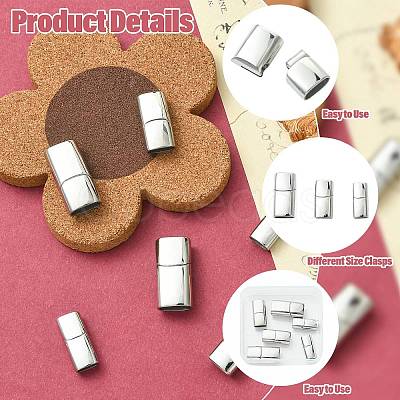 6Pcs 3 Styles 304 Stainless Steel Magnetic Clasps with Glue-in Ends STAS-CJ0003-26-1