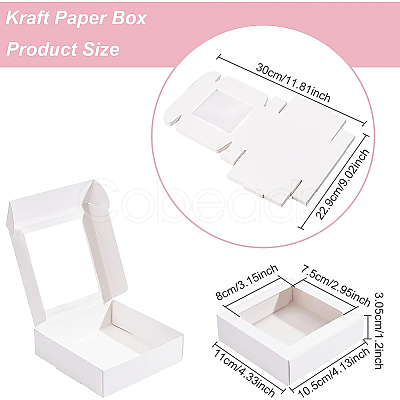 Square Foldable Creative Cardboard Box CON-WH0086-15A-1