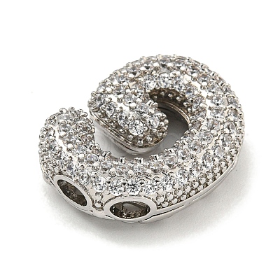 Platinum Plated Brass Micro Pave Cubic Zirconia Pendants KK-L073-001P-G-1