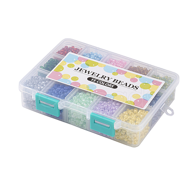 1 Box 15 Color 6/0 Glass Seed Beads SEED-X0023-B-1
