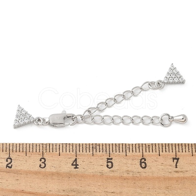 Brass Micro Pave Cubic Zirconia Chain Extender with Glass KK-U052-05P-1