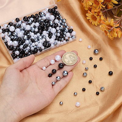 215Pcs 80G ABS Plastic Imitation Pearl Beads KY-HY0001-19A-1