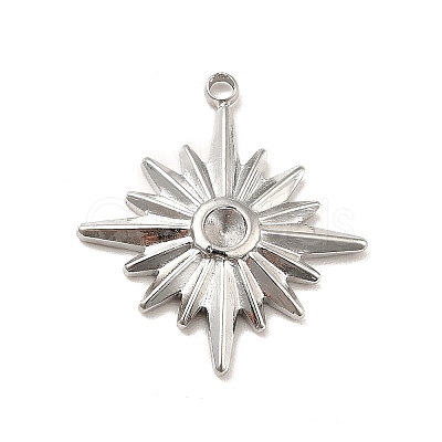 Non-Tarnish 304 Stainless Steel Pendant Rhinestone Settings LS-STAS-I197-013P-1