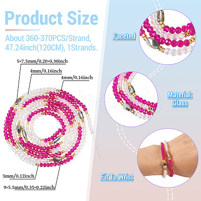 Glass Beaded Adjustable Waist Chains for Women AJEW-TA0005-78C-1