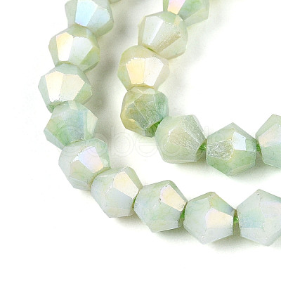 Anti-Tarnish Electroplate Bicone Glass Beads Strands X-EGLA-T021-4mm-16-09-1