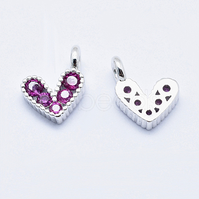 Brass Micro Pave Cubic Zirconia Charms ZIRC-J040-08P-NR-1