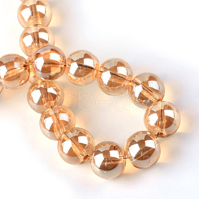 Electroplate Glass Beads Strands X-EGLA-Q062-6mm-A12-1