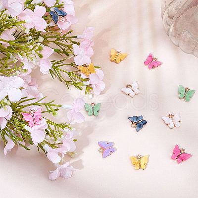 Light Gold Plated Acrylic Charms PALLOY-SC0002-58-1