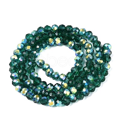 AB Color Plated Transparent Glass Rondelle Beads Strands EGLA-T029-4mm-10F-1