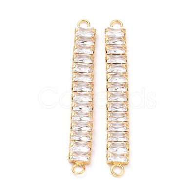 Brass Clear Cubic Zirconia Links Connectors ZIRC-G170-24G-1