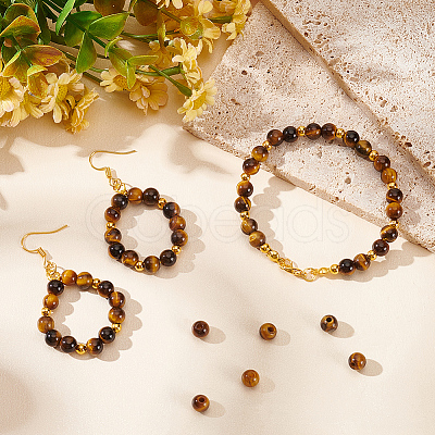 Olycraft Natural Tiger Eye Beads G-OC0003-78A-1