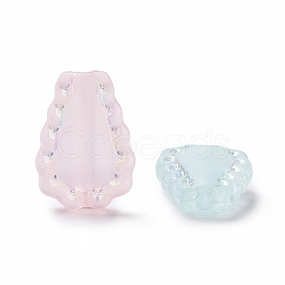 Transparent Frosted Acrylic Beads OACR-P013-35M-1