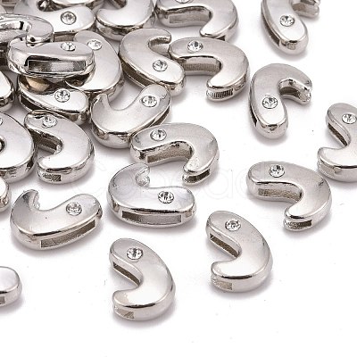 Letter Slider Beads for Watch Band Bracelet Making ALRI-O012-J-NR-1