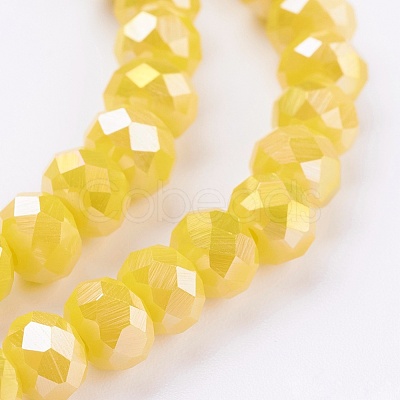 Electroplate Glass Bead Strands X-GLAA-F001-6x4mm-11L-1