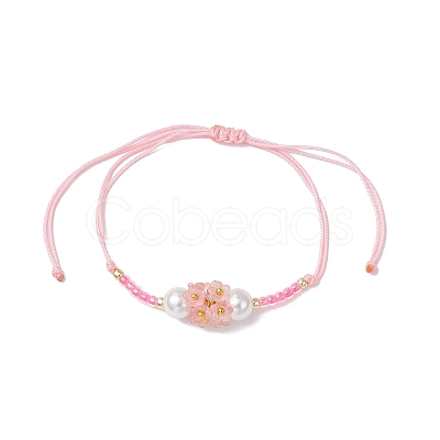 Adjustable Nylon Cord Braided Beads Bracelets BJEW-MZ00170-05-1