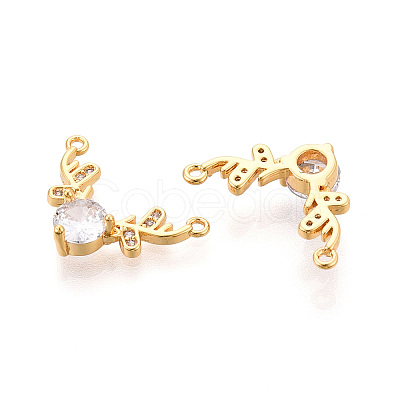 Brass Micro Pave Cubic Zirconia Pendants KK-N263-01G-1