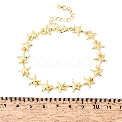 Brass Link Chain Bracelets for Women BJEW-D457-02G-1